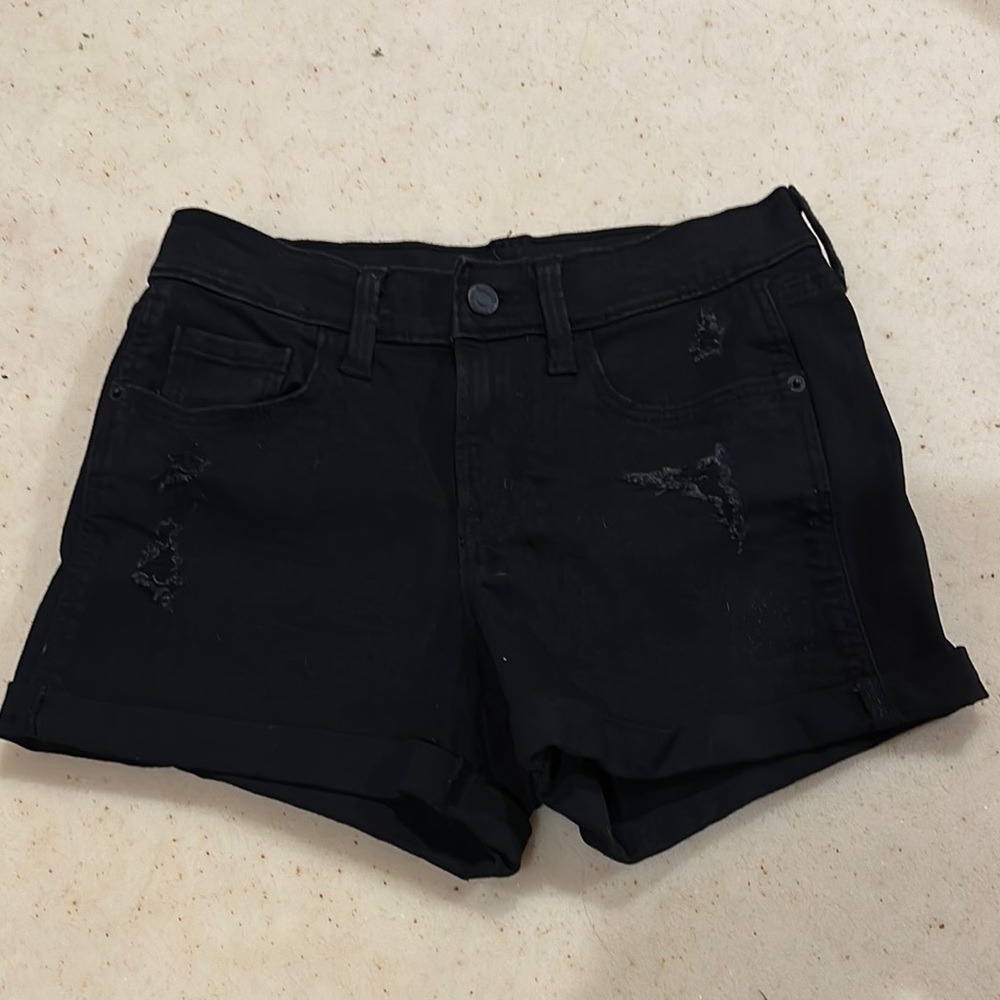Old Navy Black Jean Shorts Classic Distressed Style